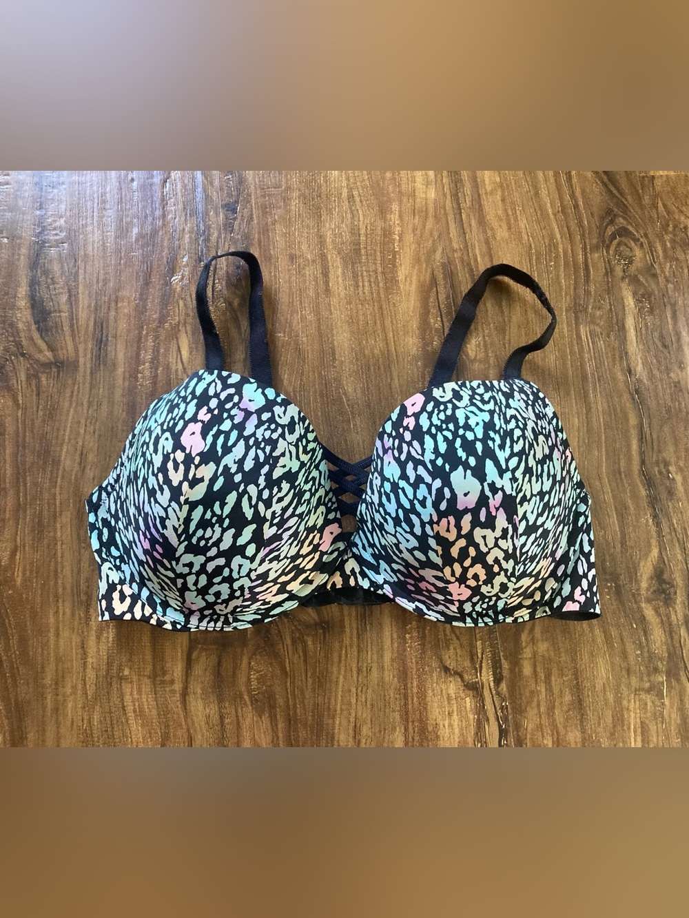 Torrid Curve Colorful Leopard Print Push Up Bra Size 40DD